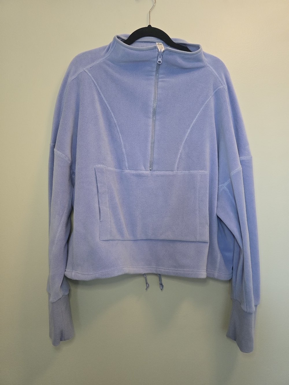 Zyia Active Light Purple Half-Zip Fleece Pullover Size XL Drawcord